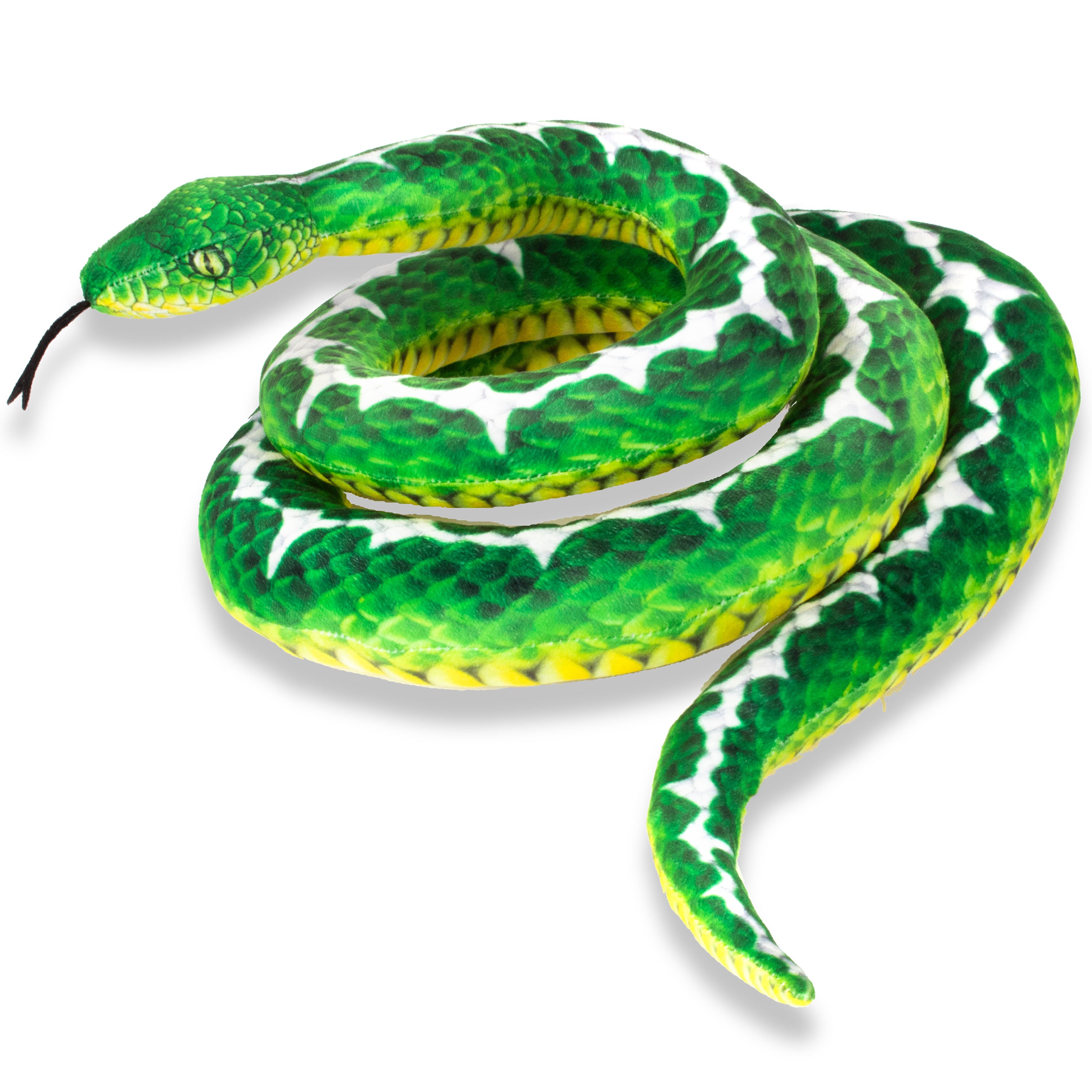 Real Planet™ Green & White Tree Python Realistic Plush Stuffed Animal ...
