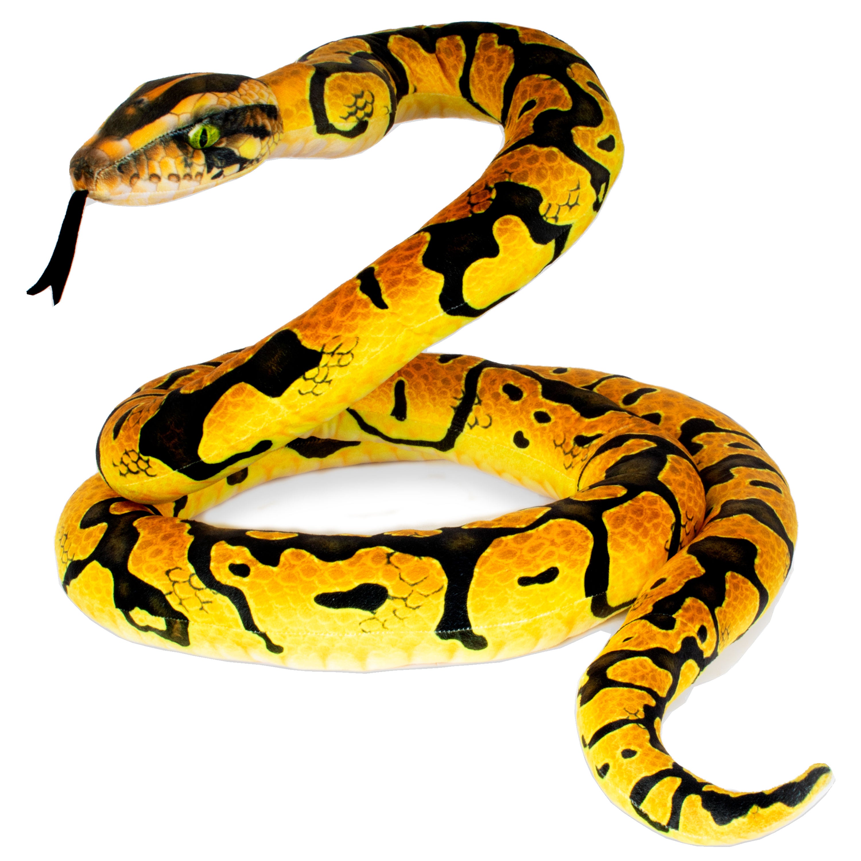 Giant Reticulated Python Toy Real Planet™ Yellow Python Realistic Plush Stuffed Animal – Real Planet ...