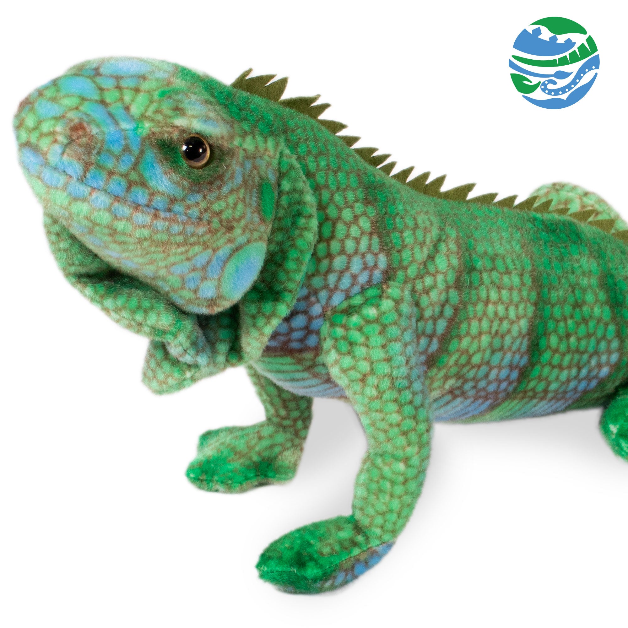 Real Planet™ Blue Iguana Realistic Plush Stuffed Animal – Real