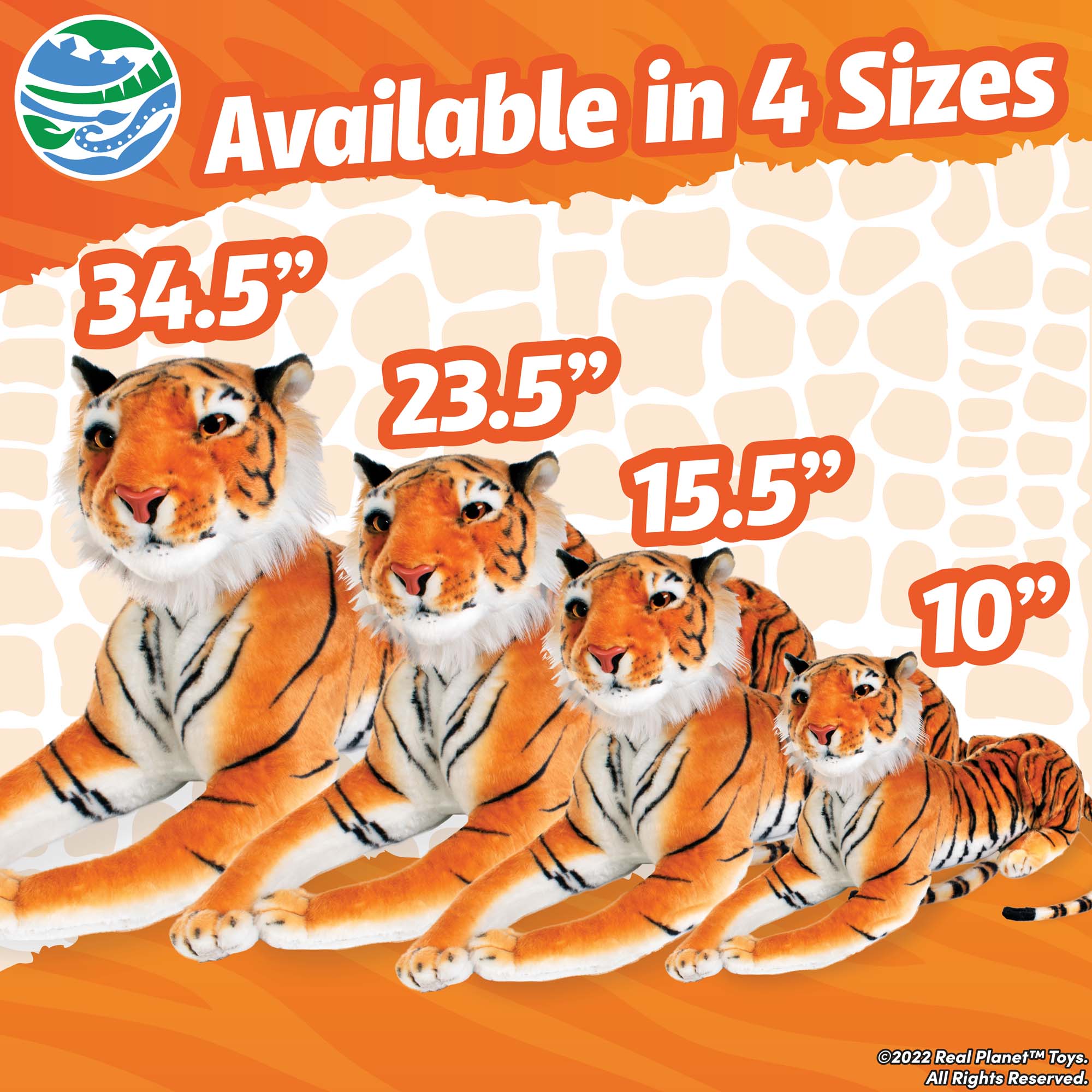 Real Planet™ Orange Tiger Realistic Plush Stuffed Animal – Real Planet ...