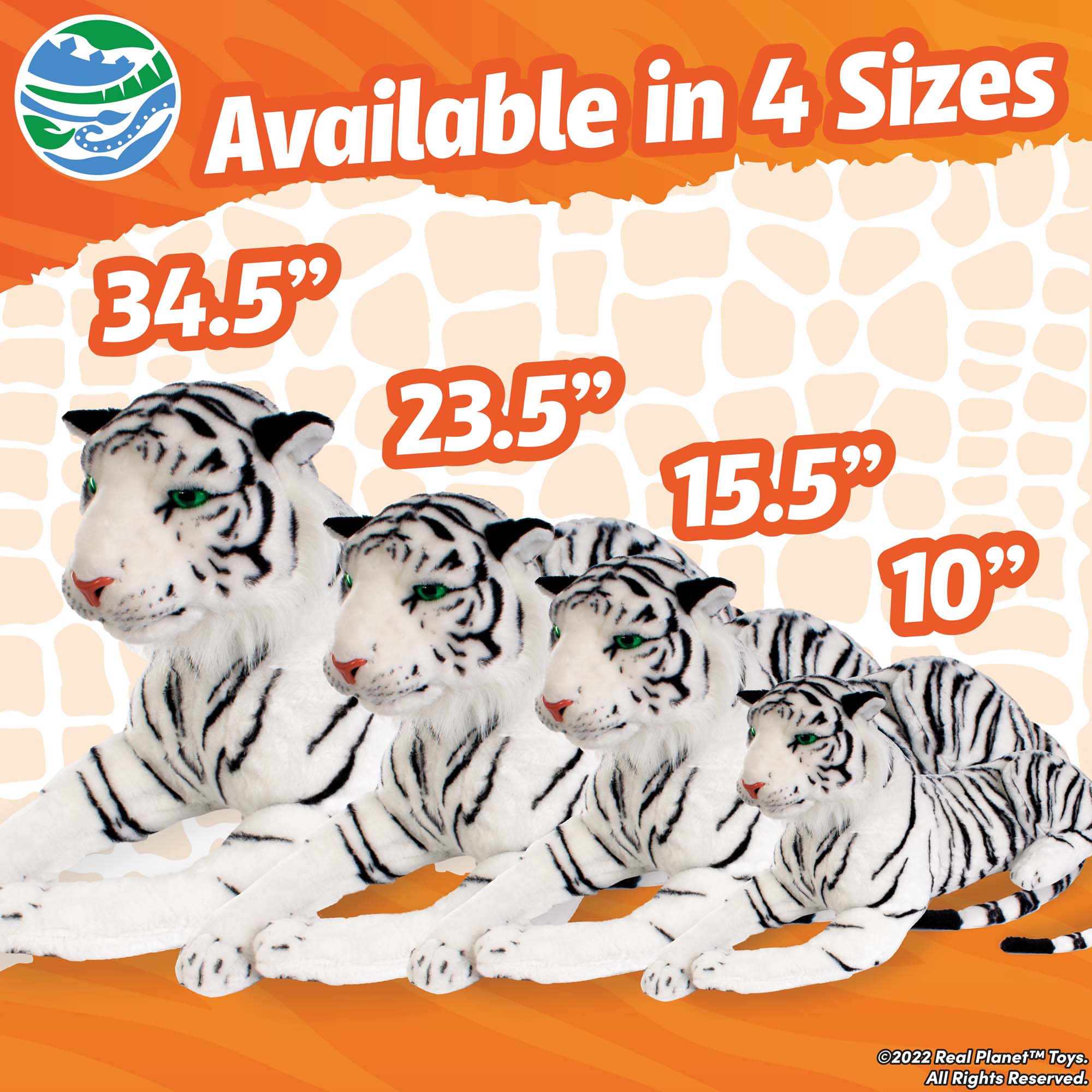 Real Planet™ White Tiger Realistic Plush Stuffed Animal – Real Planet™ Toys