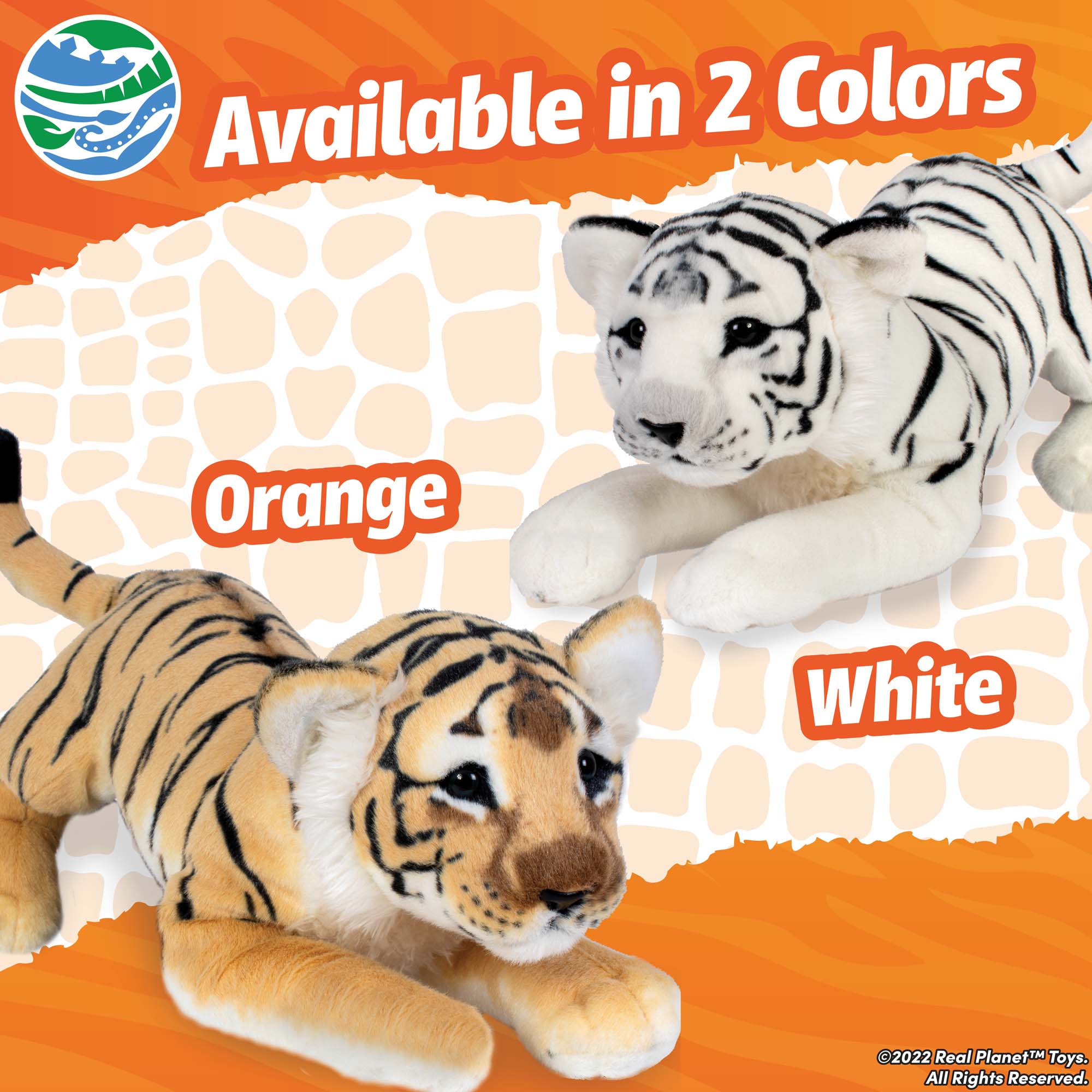 Real Planet™ White Tiger Cub Realistic Plush Stuffed Animal – Real