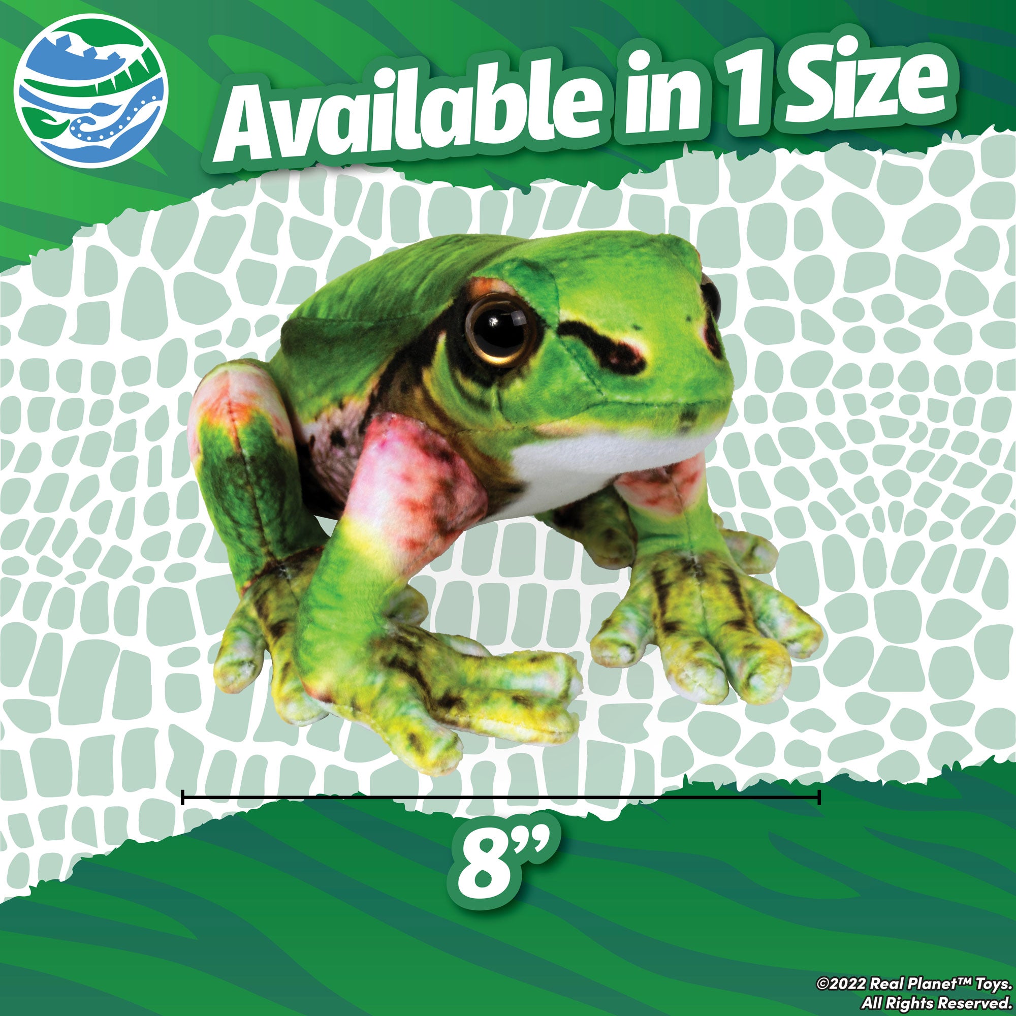 Real Planet™ Green Mini Japanese Tree Frog Realistic Plush Stuffed