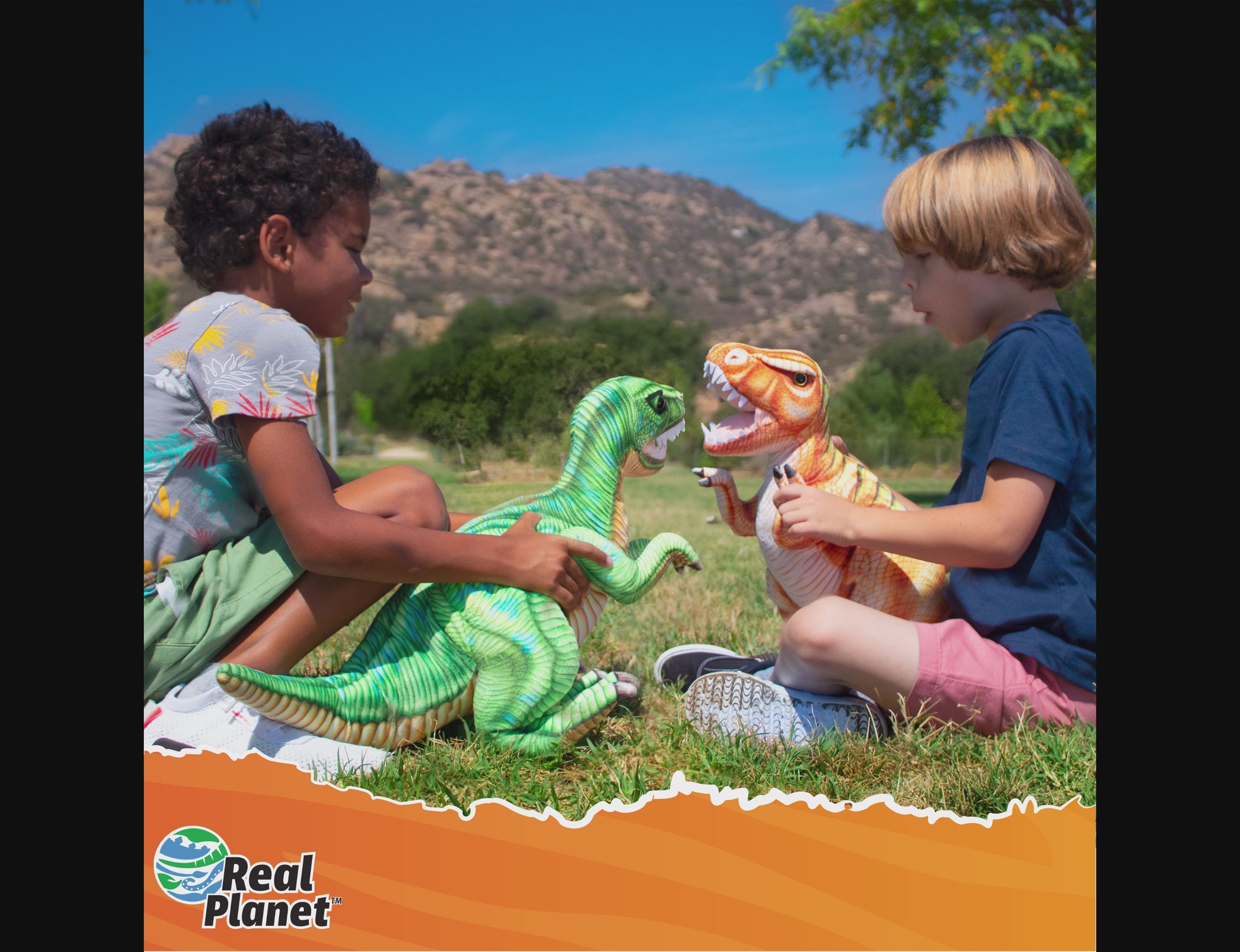 Real Planet™ Green Tyrannosaurus Rex Realistic Plush Stuffed